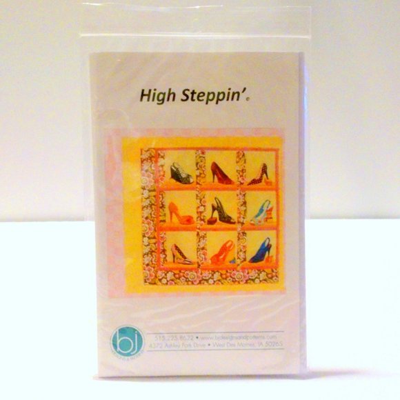 B J Designs High Steppin' Applique Quilt Pattern by Barbara Jones 41" x 41" - Picture 1 of 2